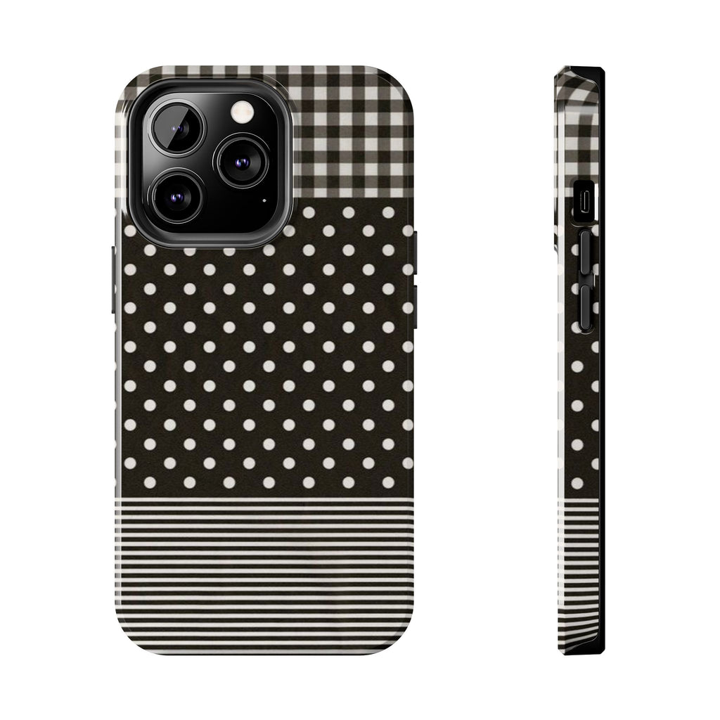 Mixed Patterns Polka Dots/Strips Phone Case
