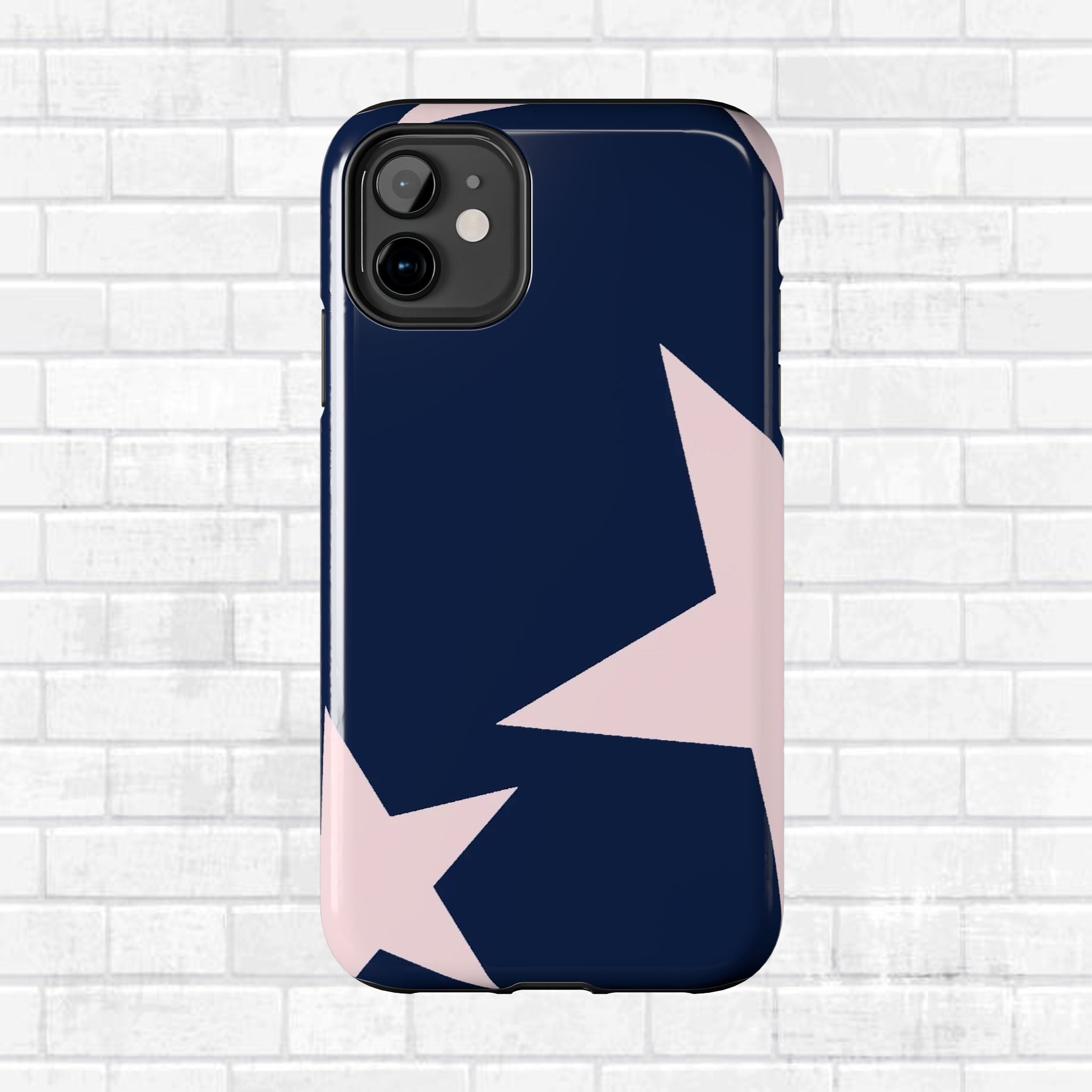 Navy Light Pink Stars Phone Case
