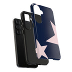 Navy Light Pink Stars Phone Case
