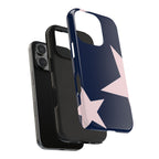Navy Light Pink Stars Phone Case