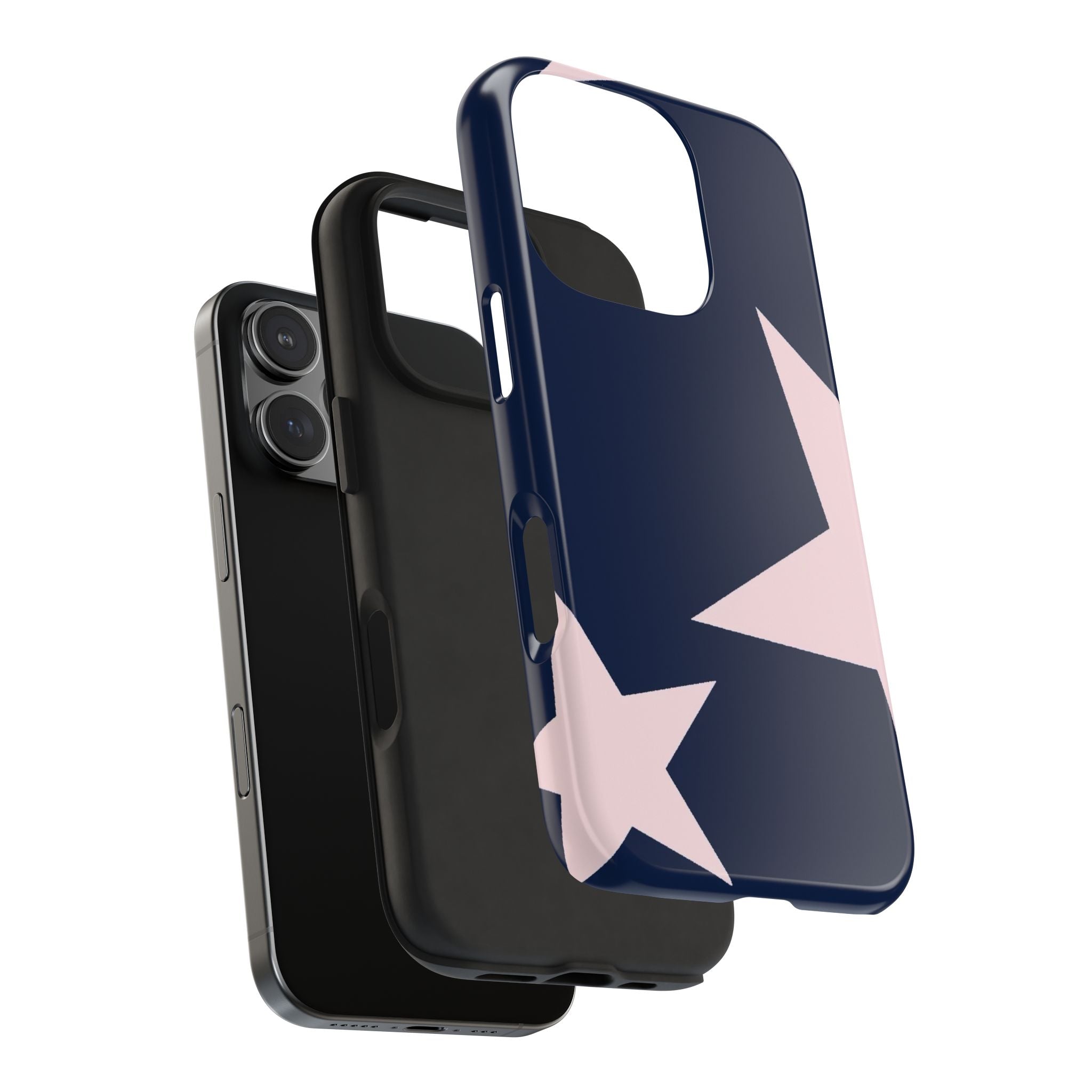 Navy Light Pink Stars Phone Case