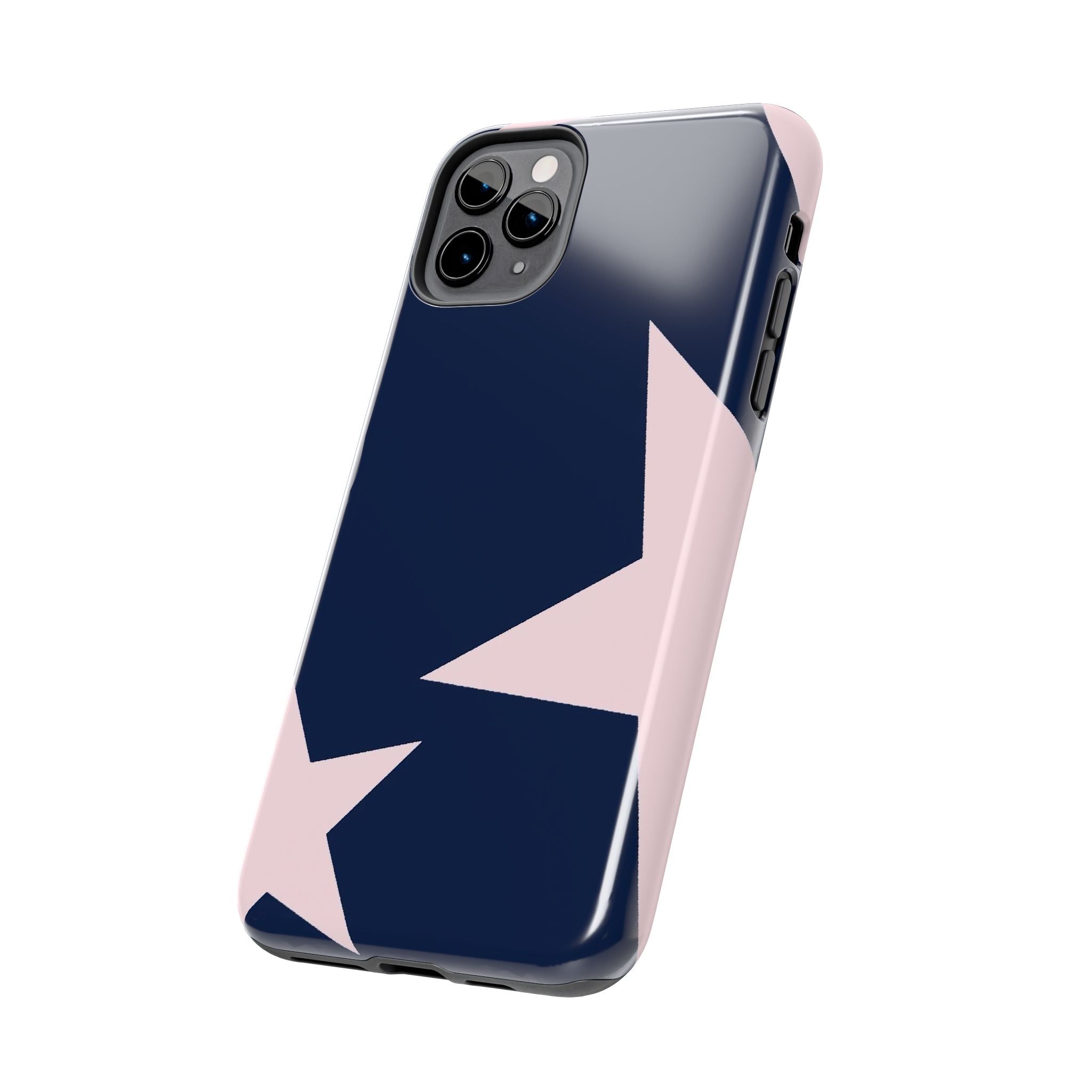 Navy Light Pink Stars Phone Case