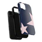Navy Light Pink Stars Phone Case