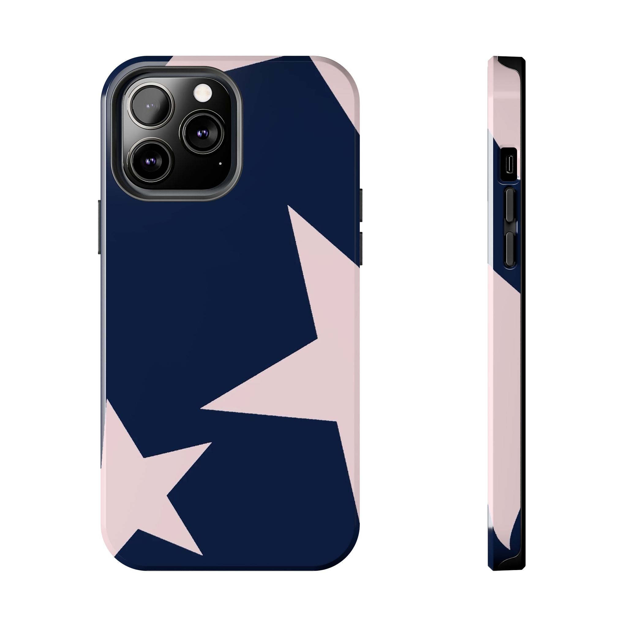 Navy Light Pink Stars Phone Case