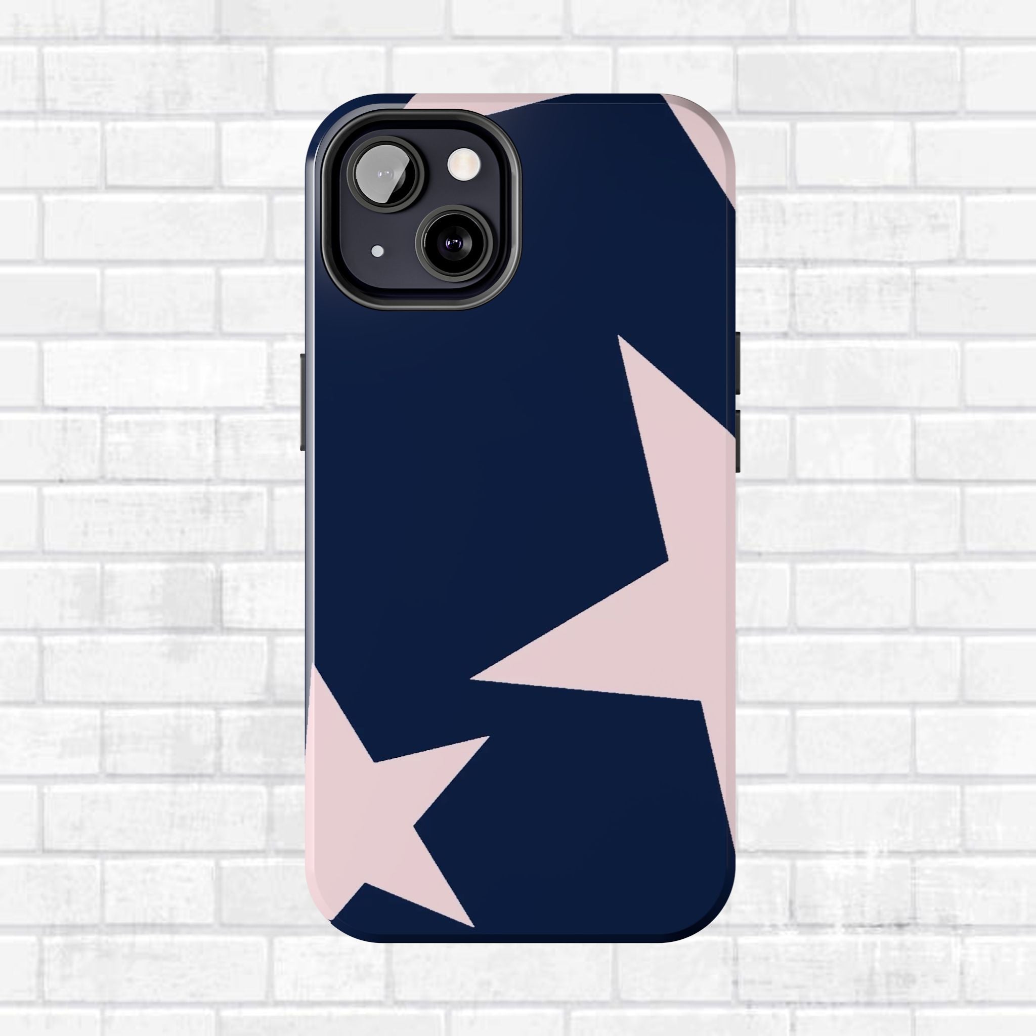 Navy Light Pink Stars Phone Case