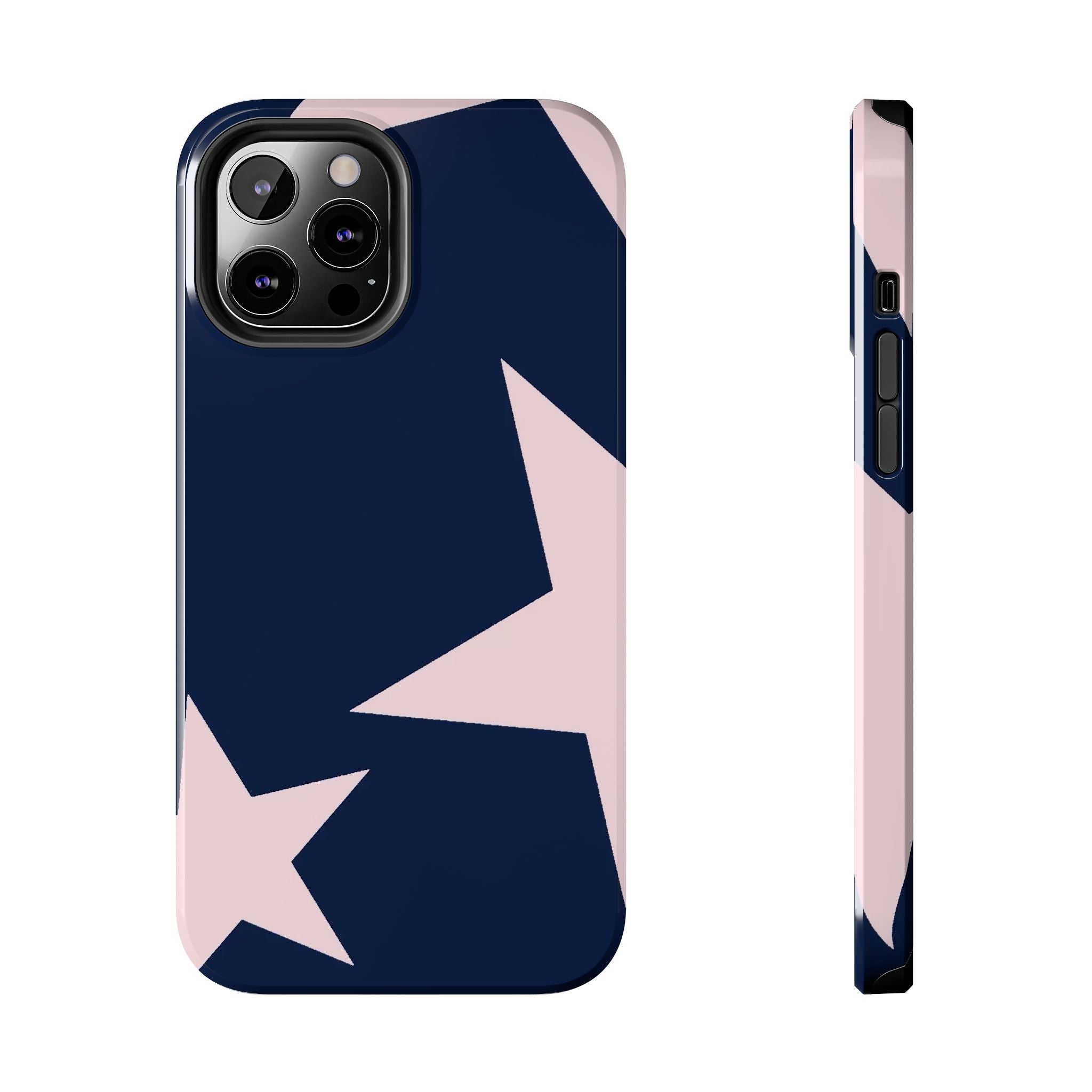 Navy Light Pink Stars Phone Case