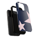 Navy Light Pink Stars Phone Case