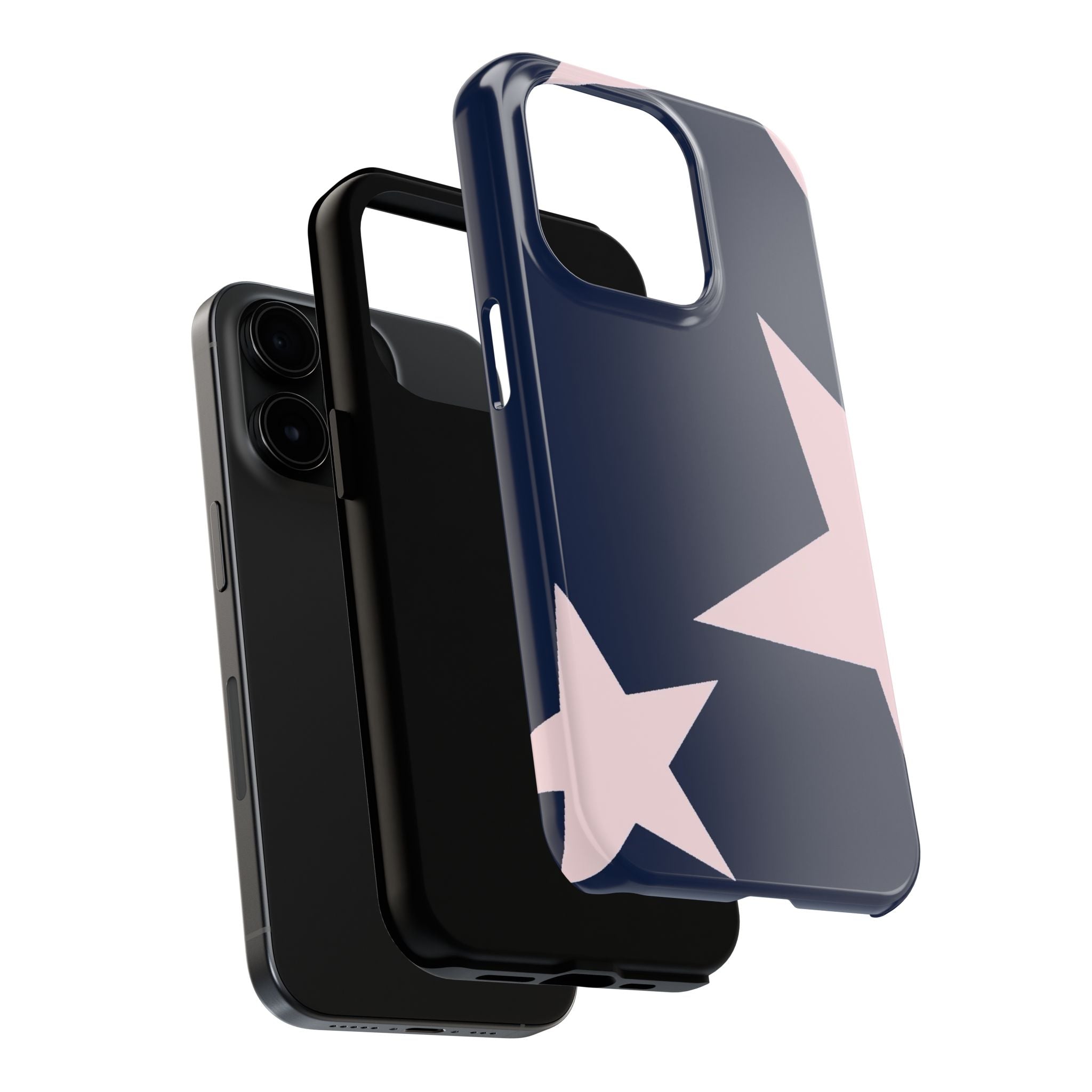 Navy Light Pink Stars Phone Case