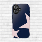 Navy Light Pink Stars Phone Case