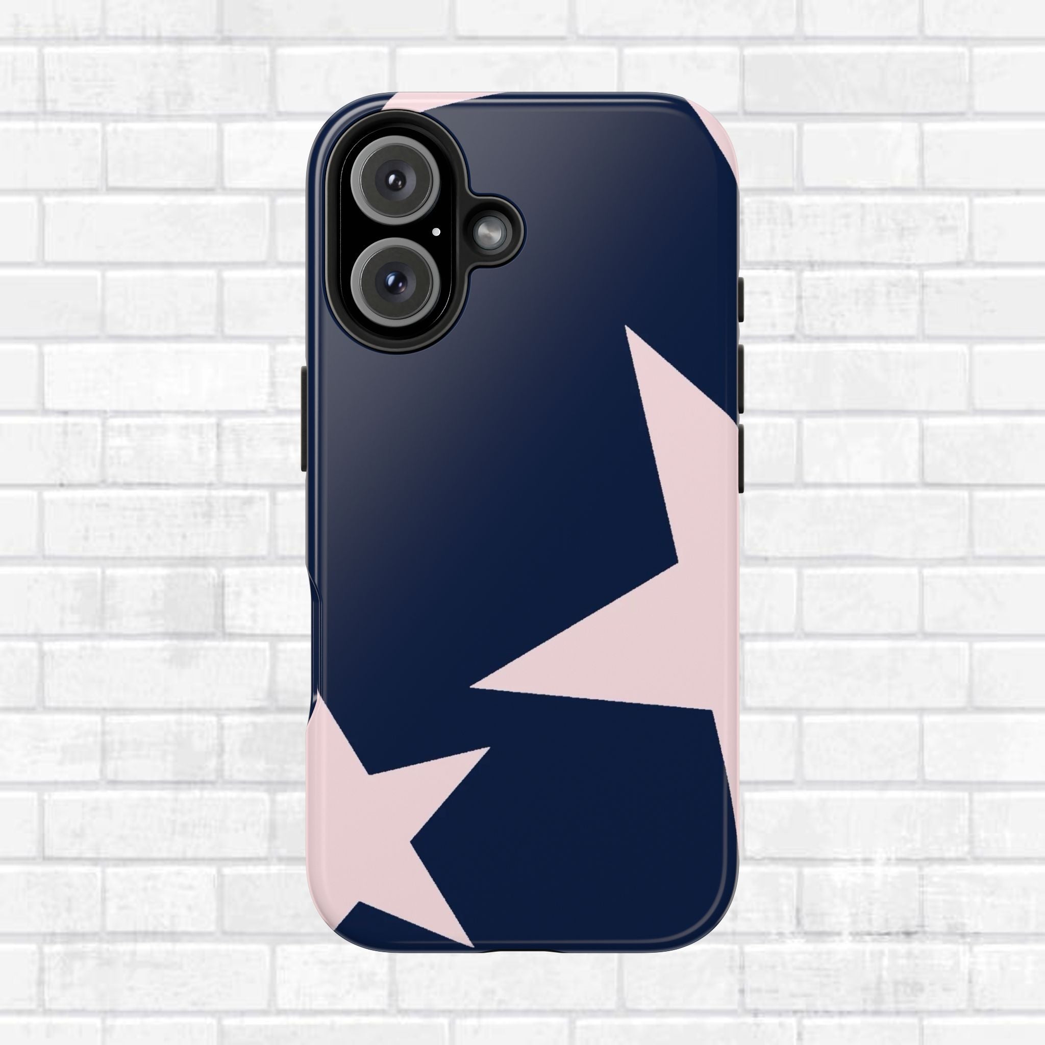 Navy Light Pink Stars Phone Case