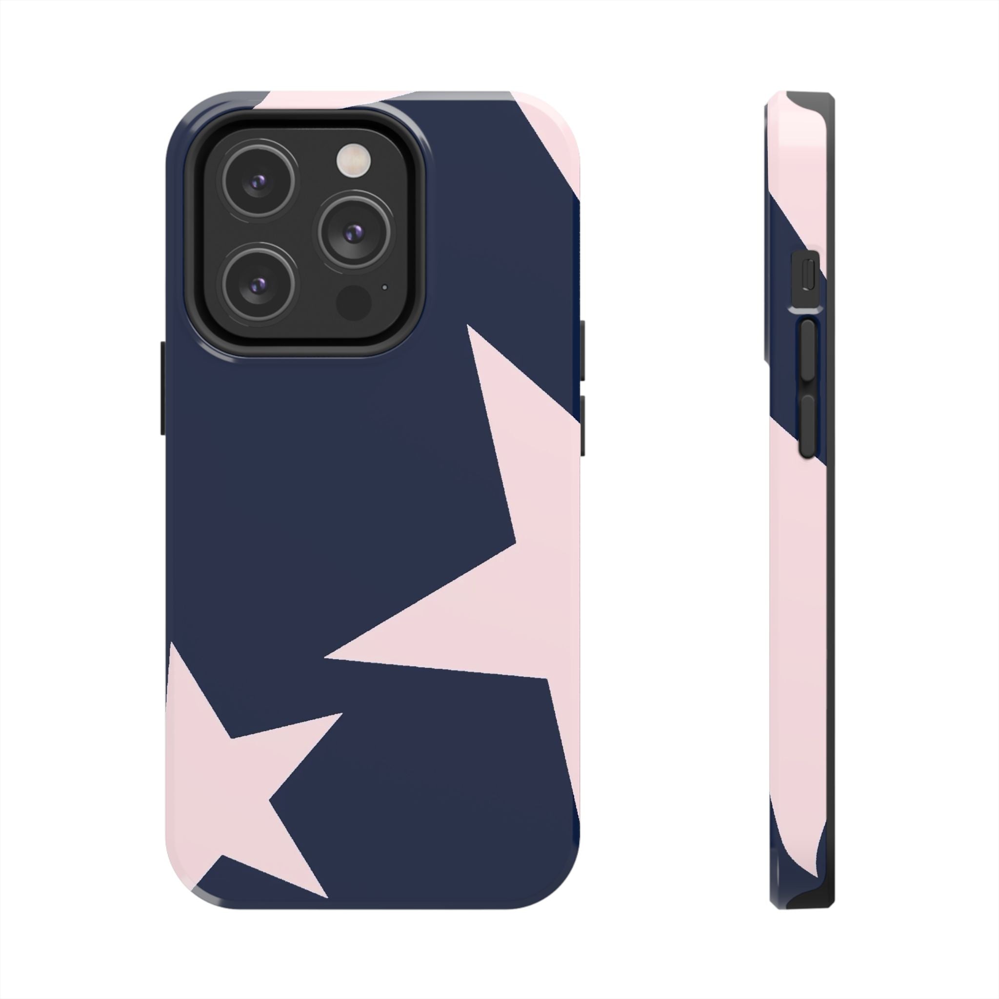 Navy Light Pink Stars Phone Case