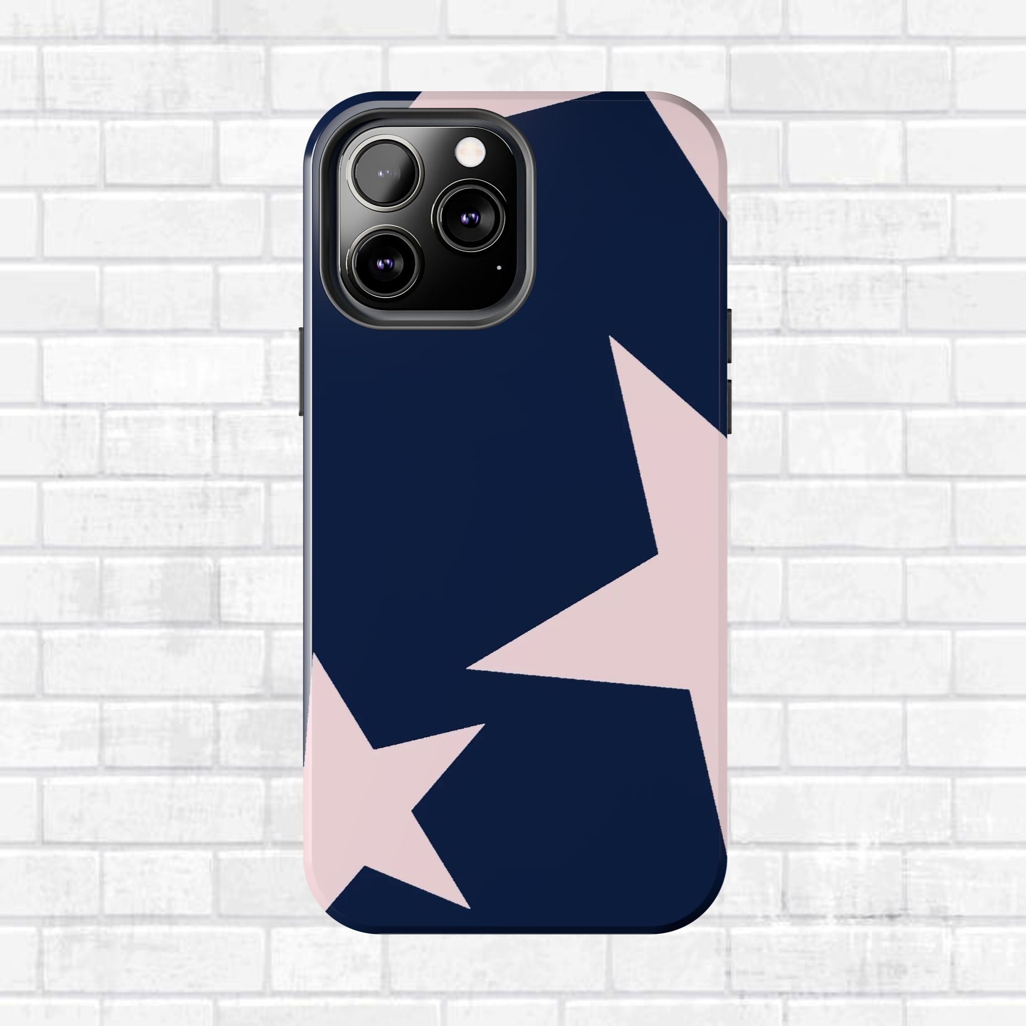 Navy Light Pink Stars Phone Case