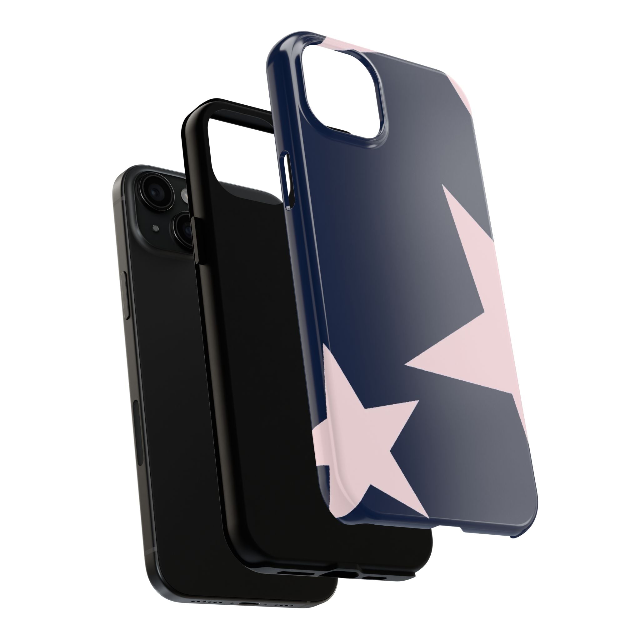 Navy Light Pink Stars Phone Case