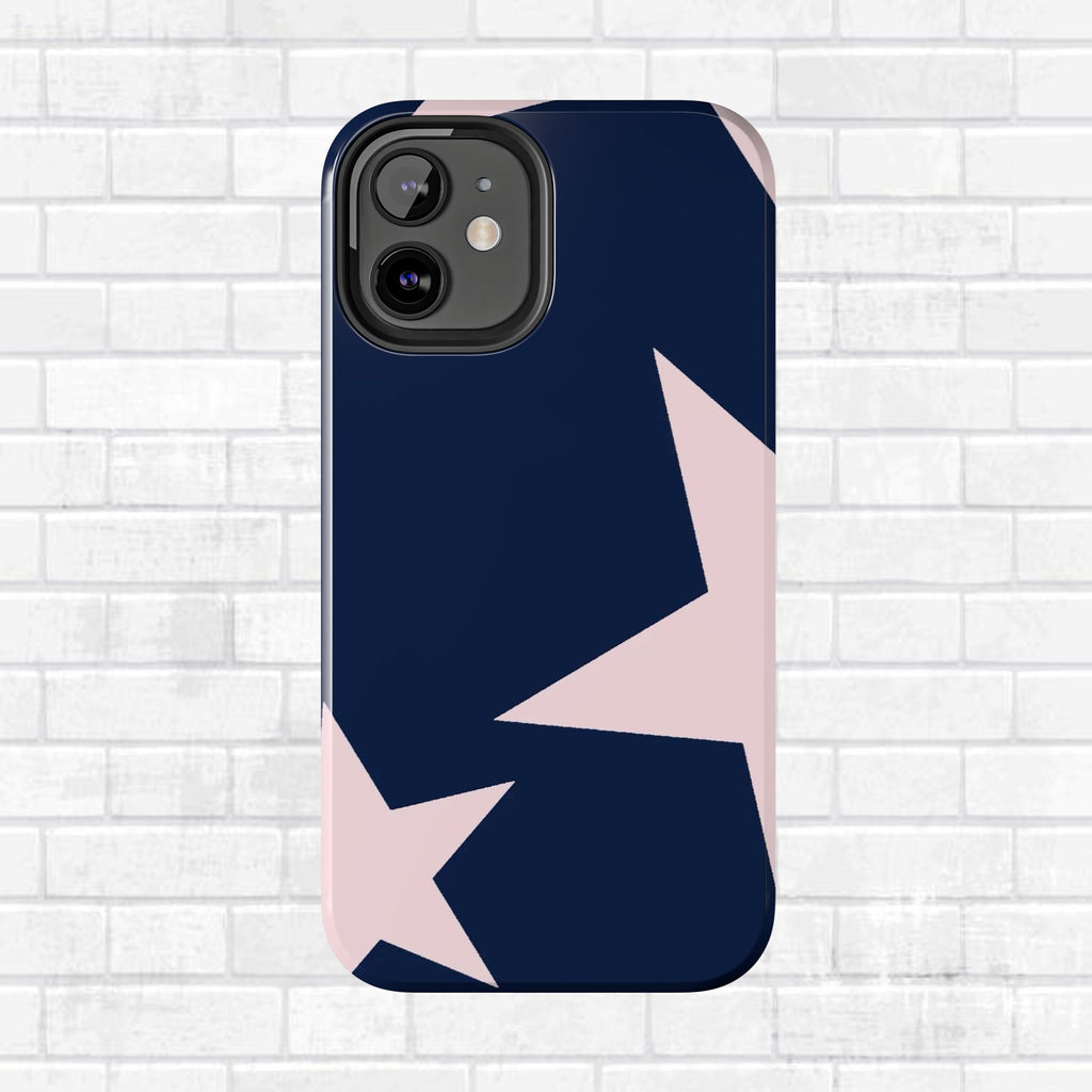 Navy Light Pink Stars Phone Case