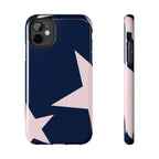 Navy Light Pink Stars Phone Case