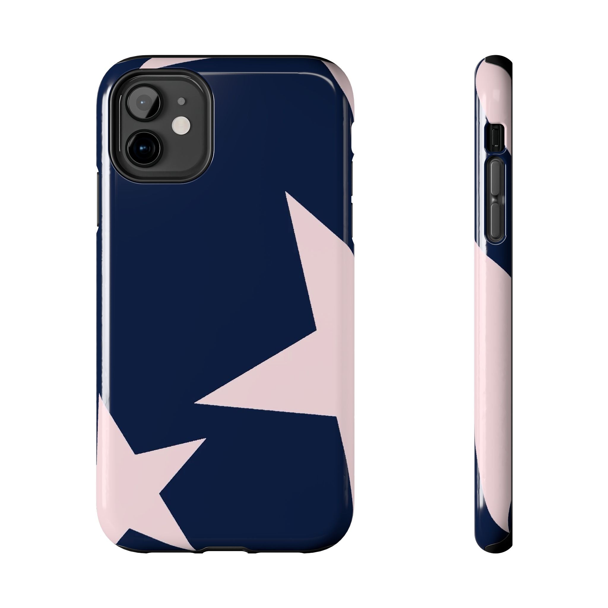 Navy Light Pink Stars Phone Case