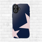 Navy Light Pink Stars Phone Case