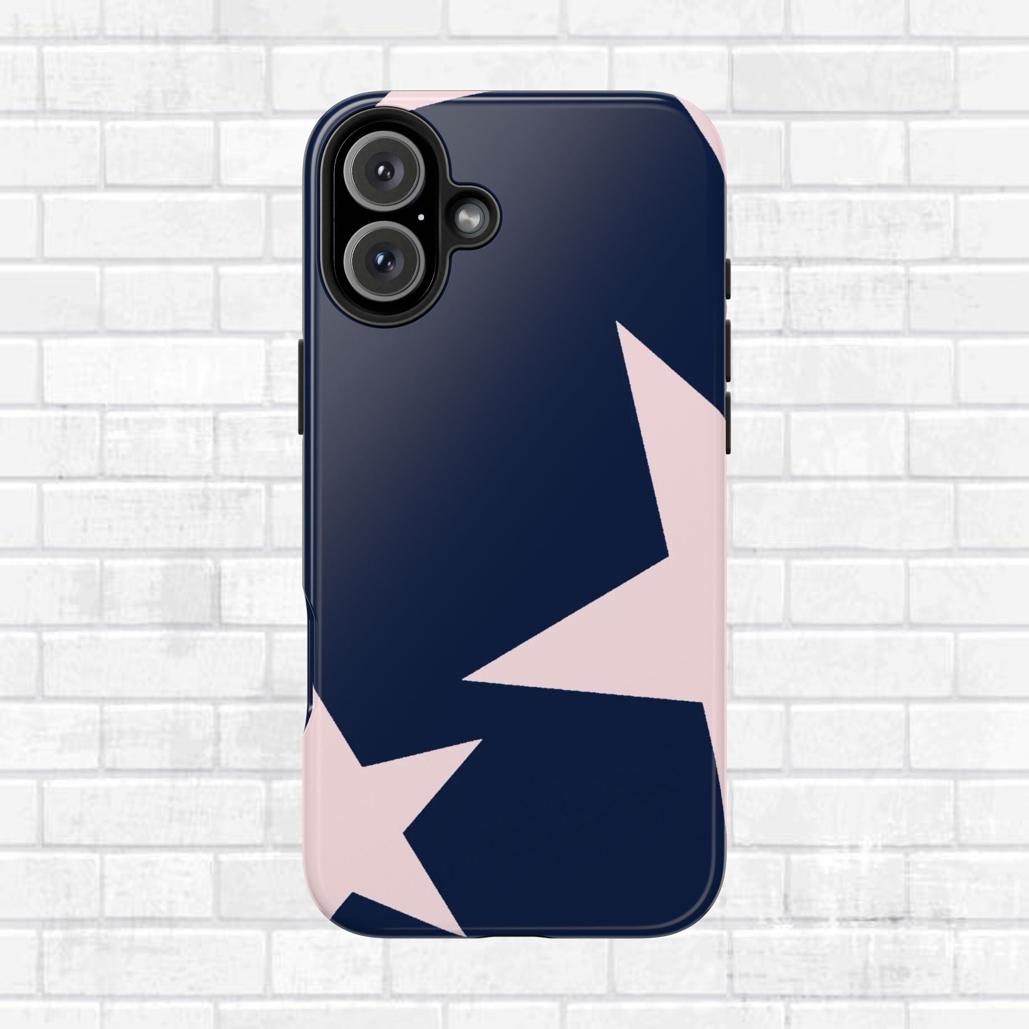 Navy Light Pink Stars Phone Case
