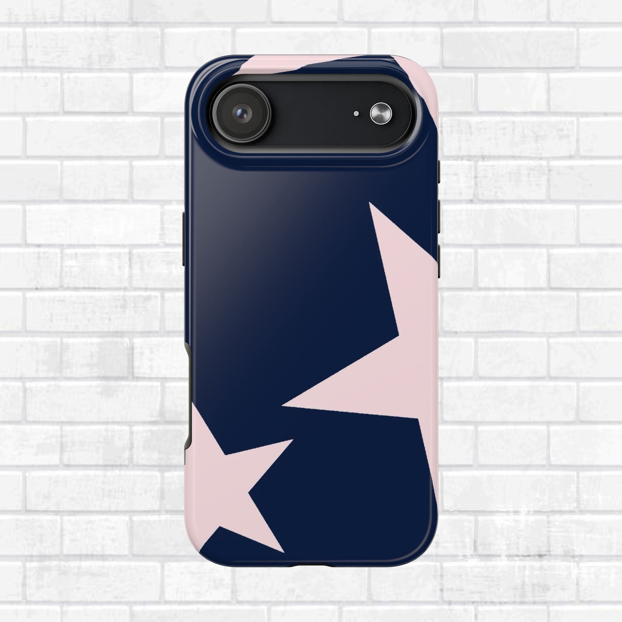 Navy Light Pink Stars Phone Case