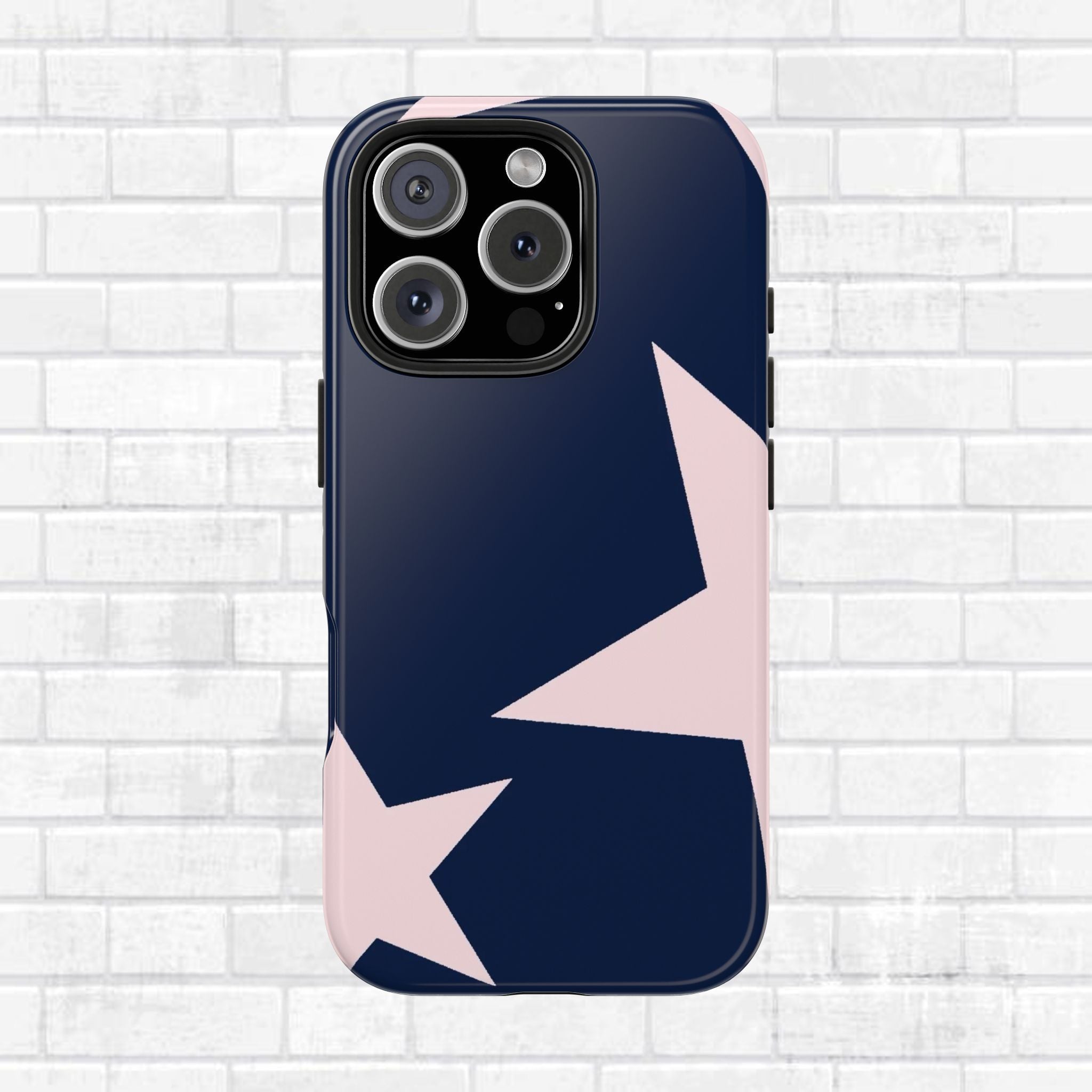 Navy Light Pink Stars Phone Case