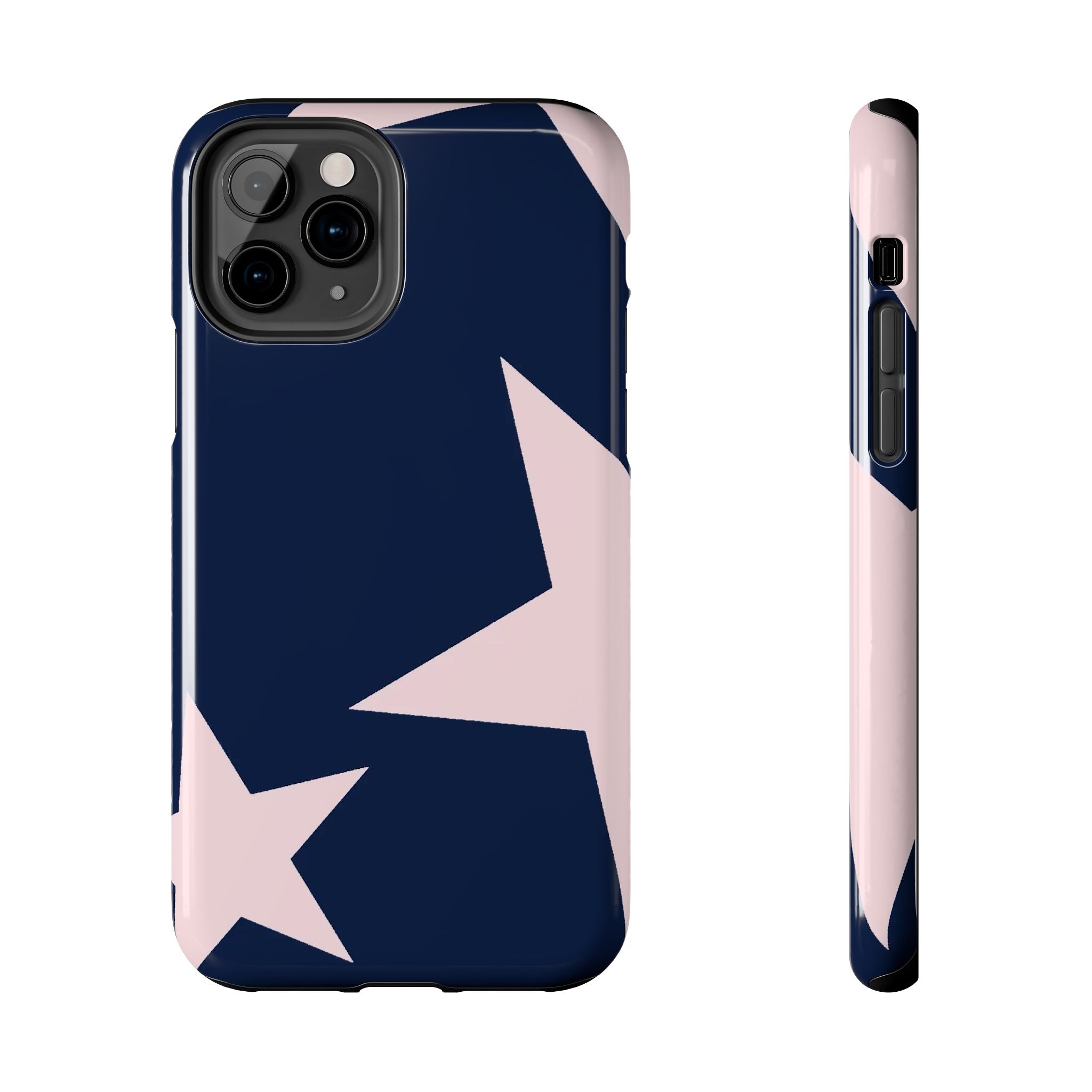 Navy Light Pink Stars Phone Case