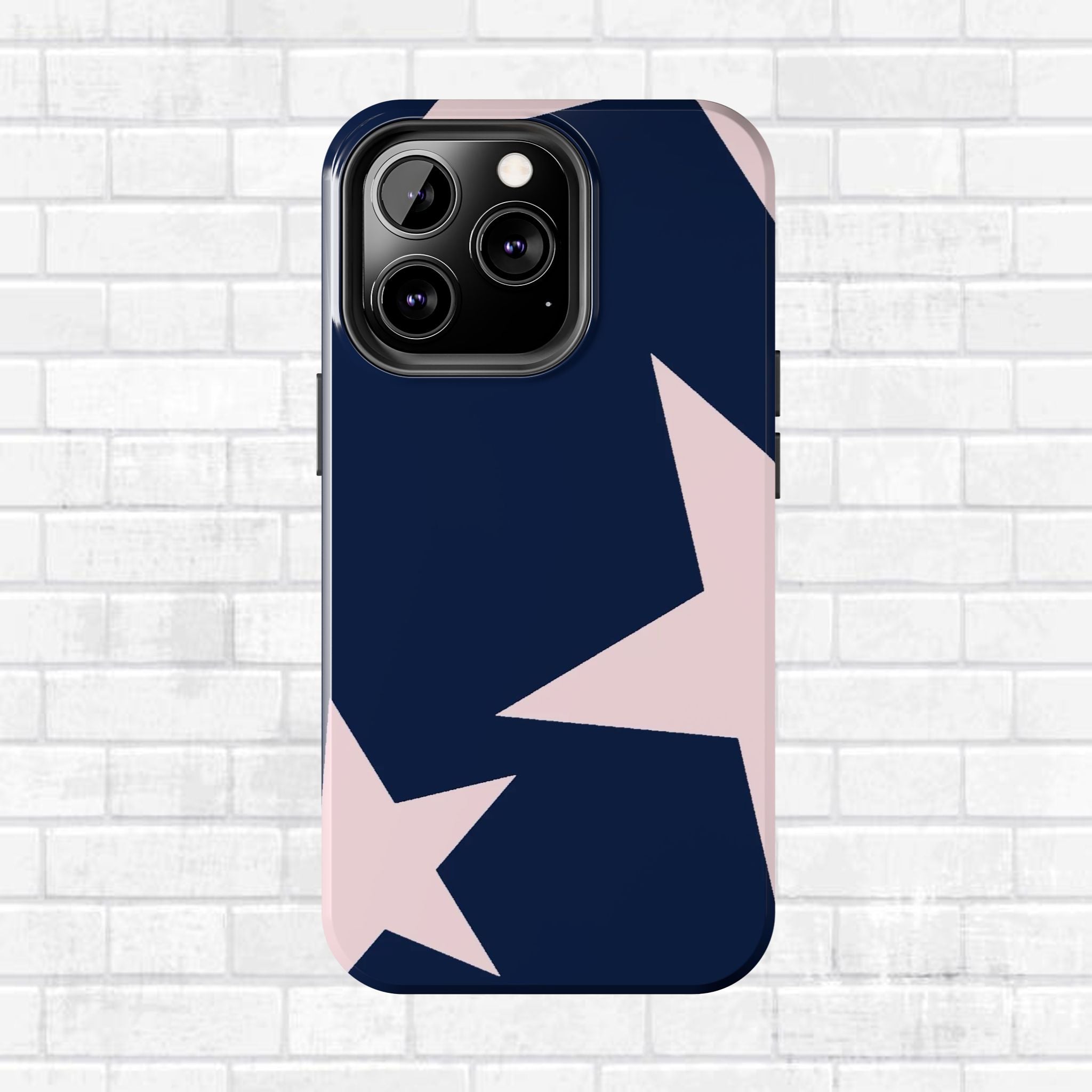 Navy Light Pink Stars Phone Case