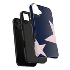 Navy Light Pink Stars Phone Case
