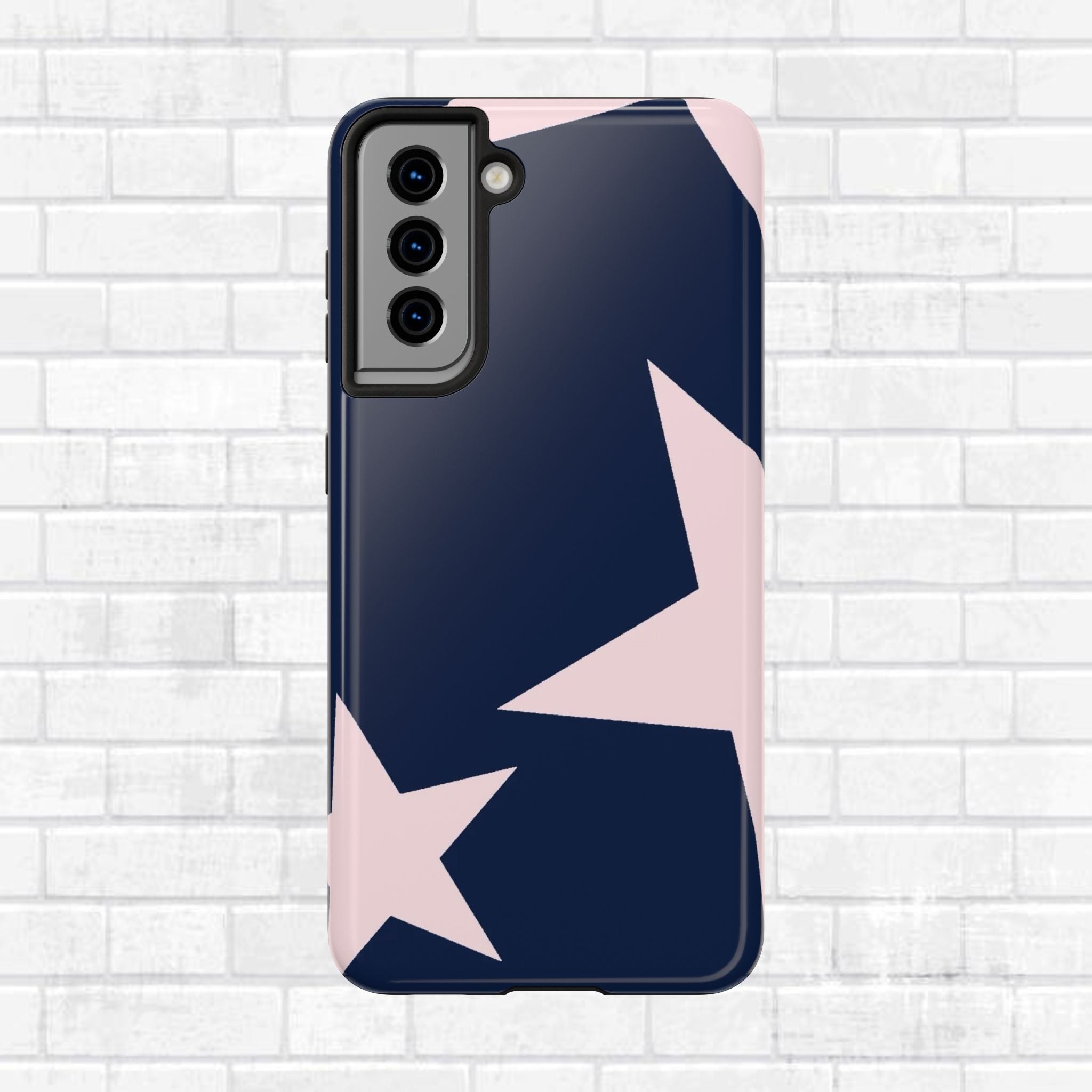 Navy Light Pink Stars Phone Case