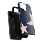Navy Light Pink Stars Phone Case