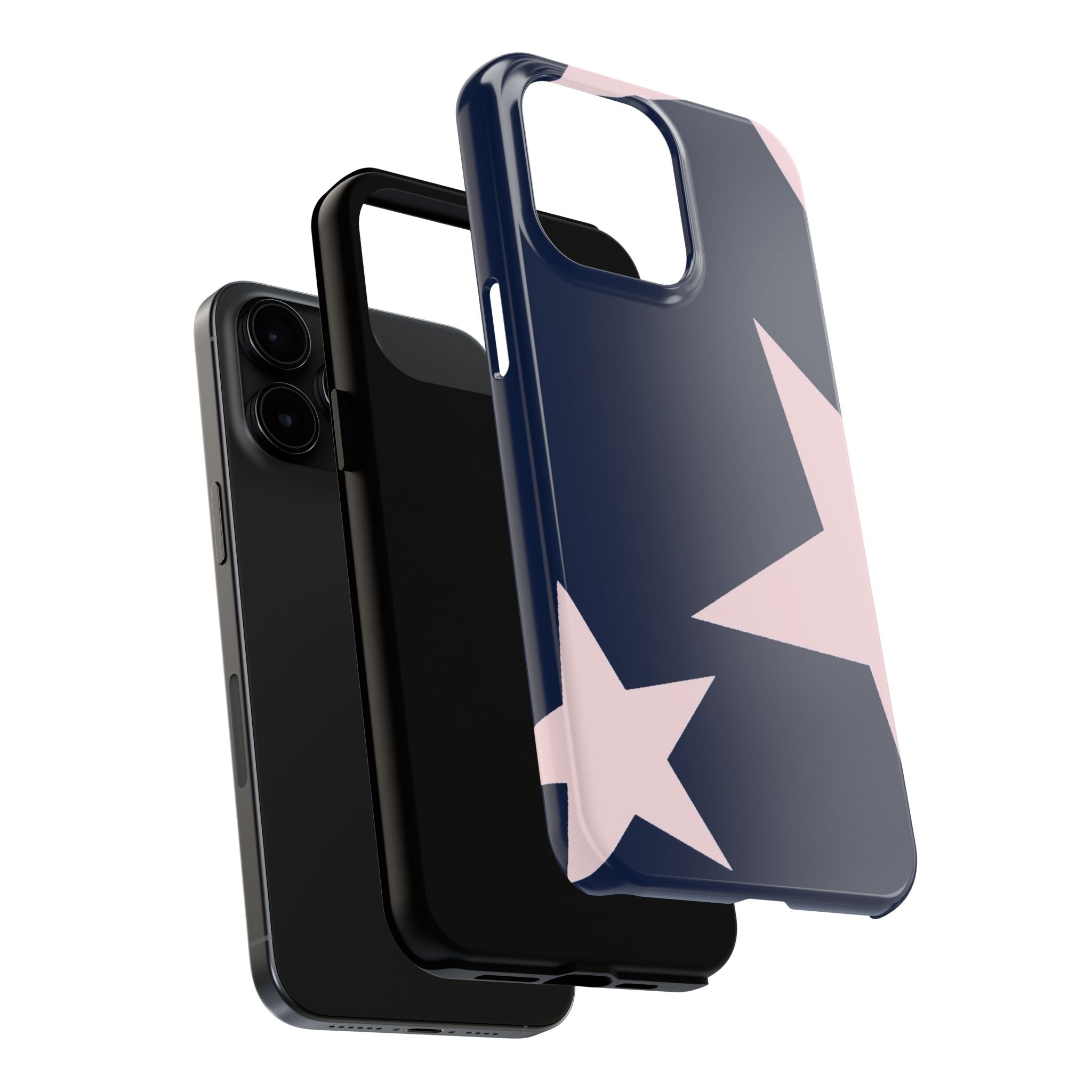 Navy Light Pink Stars Phone Case
