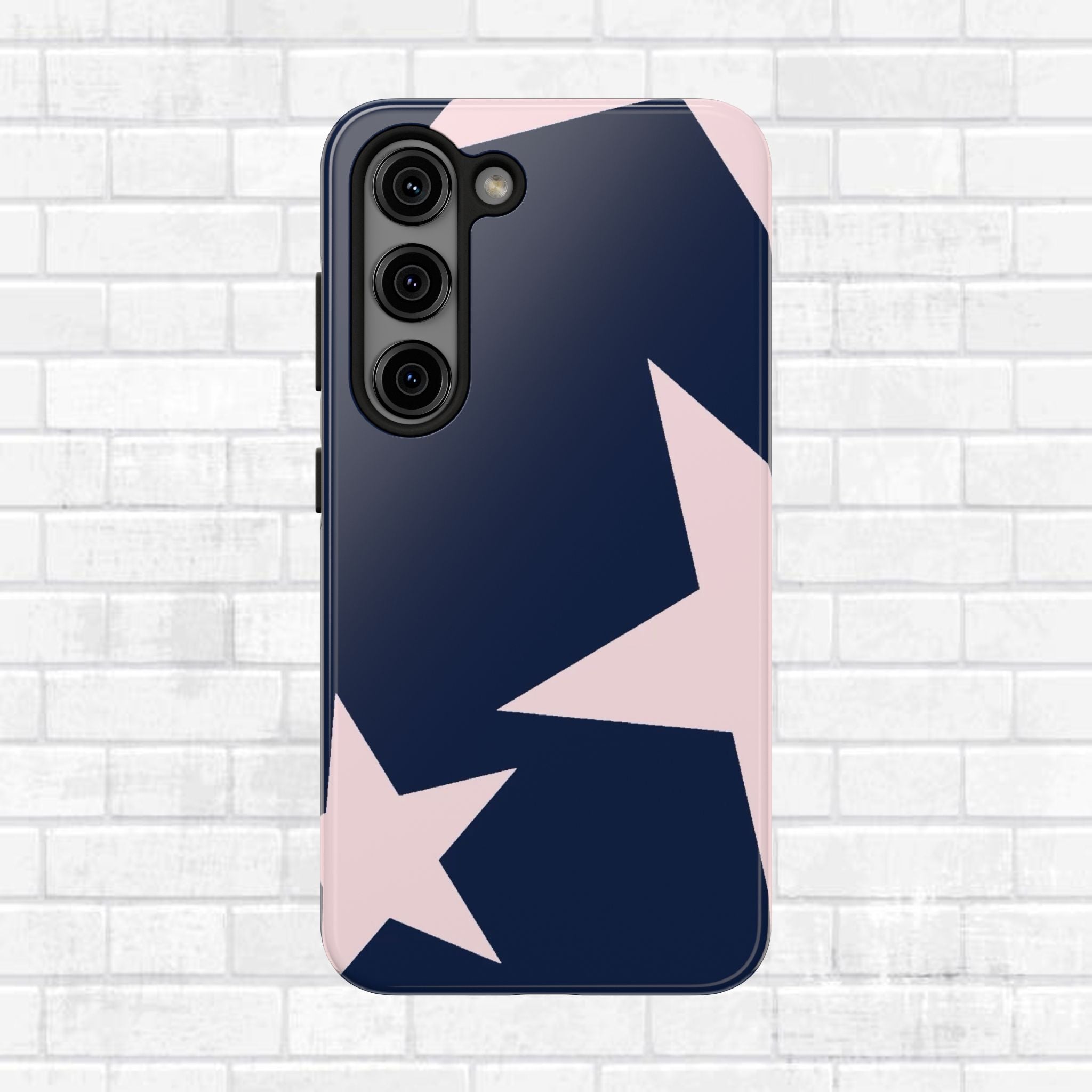 Navy Light Pink Stars Phone Case