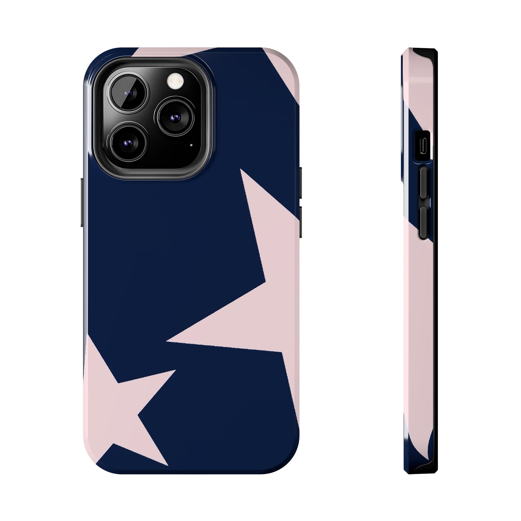 Navy Light Pink Stars Phone Case
