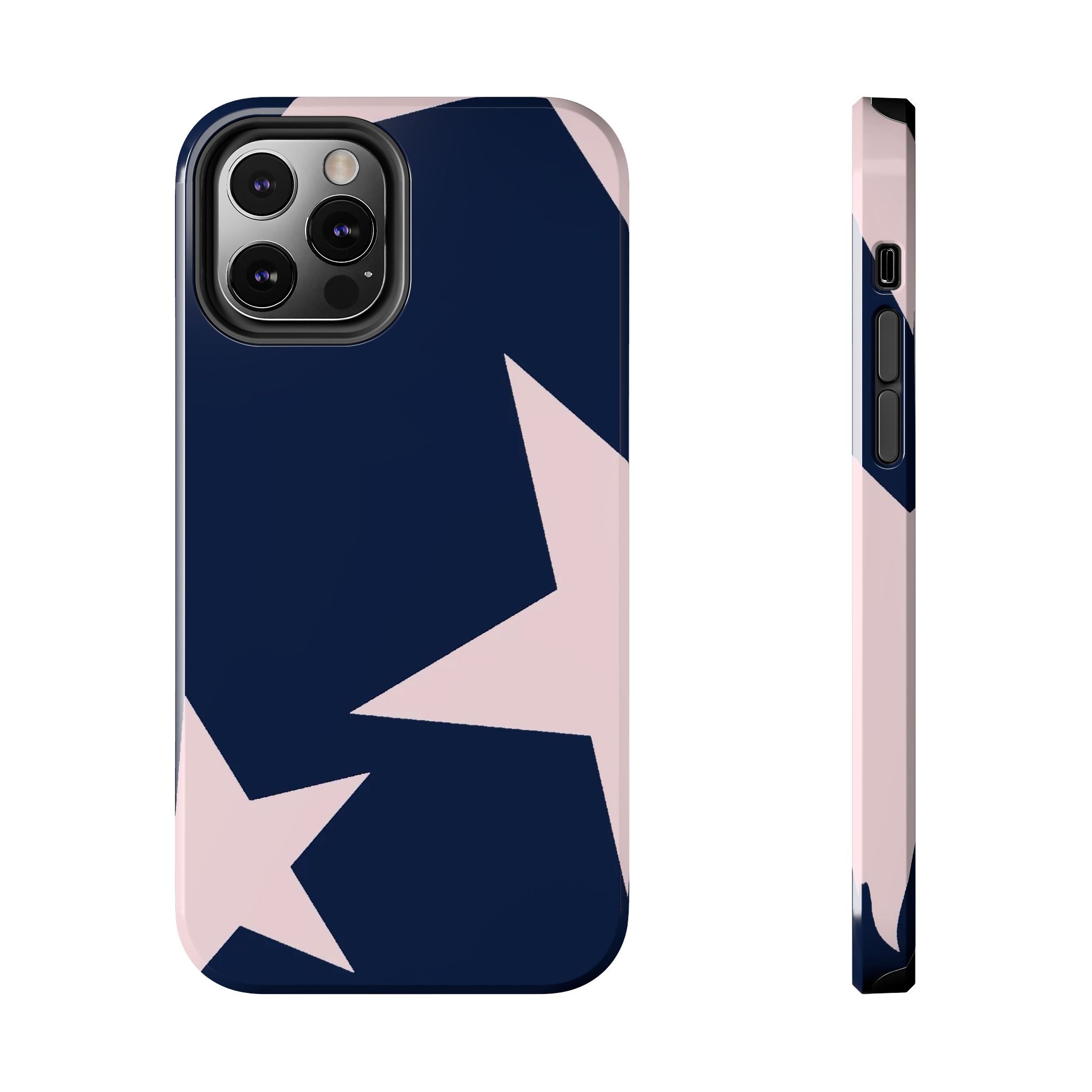 Navy Light Pink Stars Phone Case