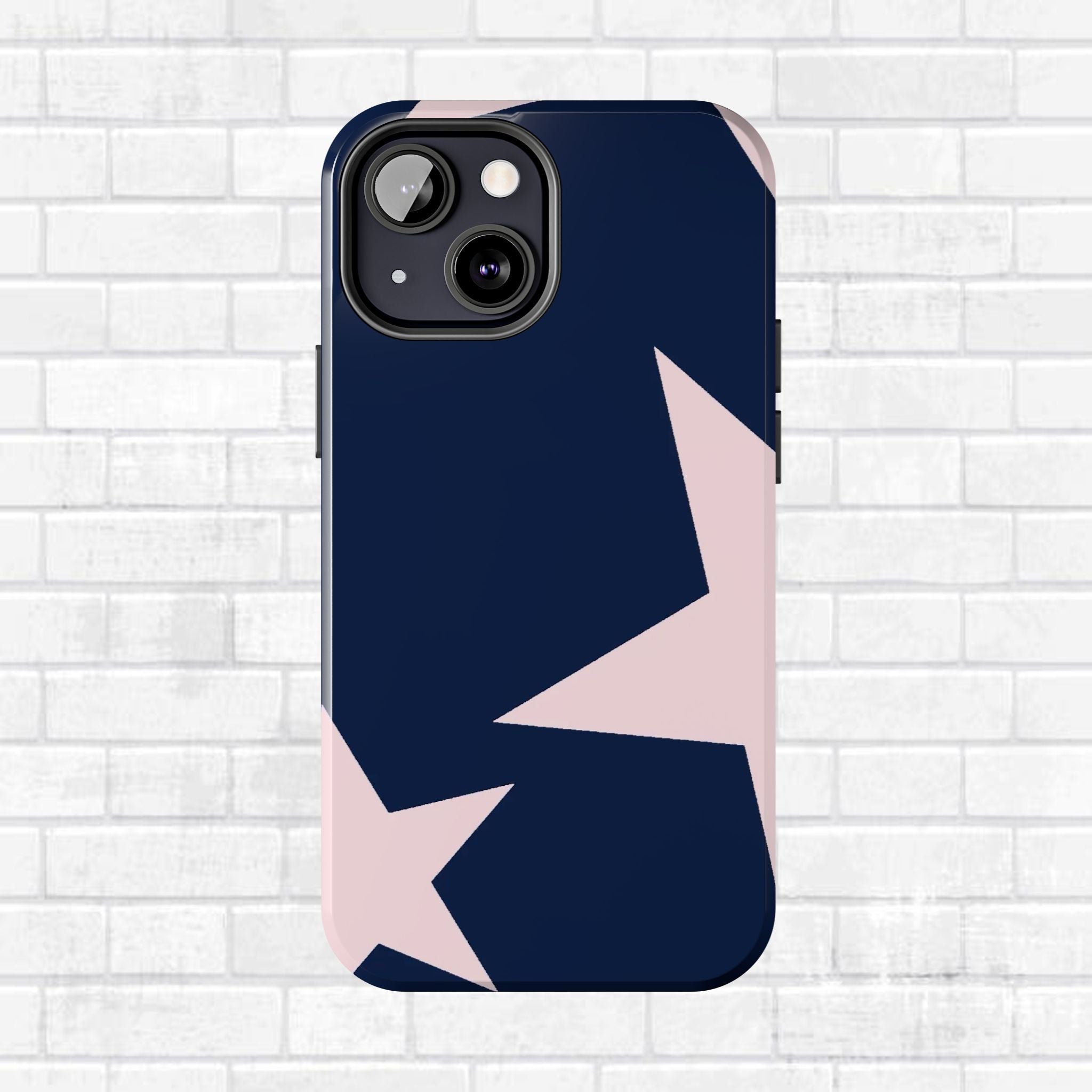 Navy Light Pink Stars Phone Case