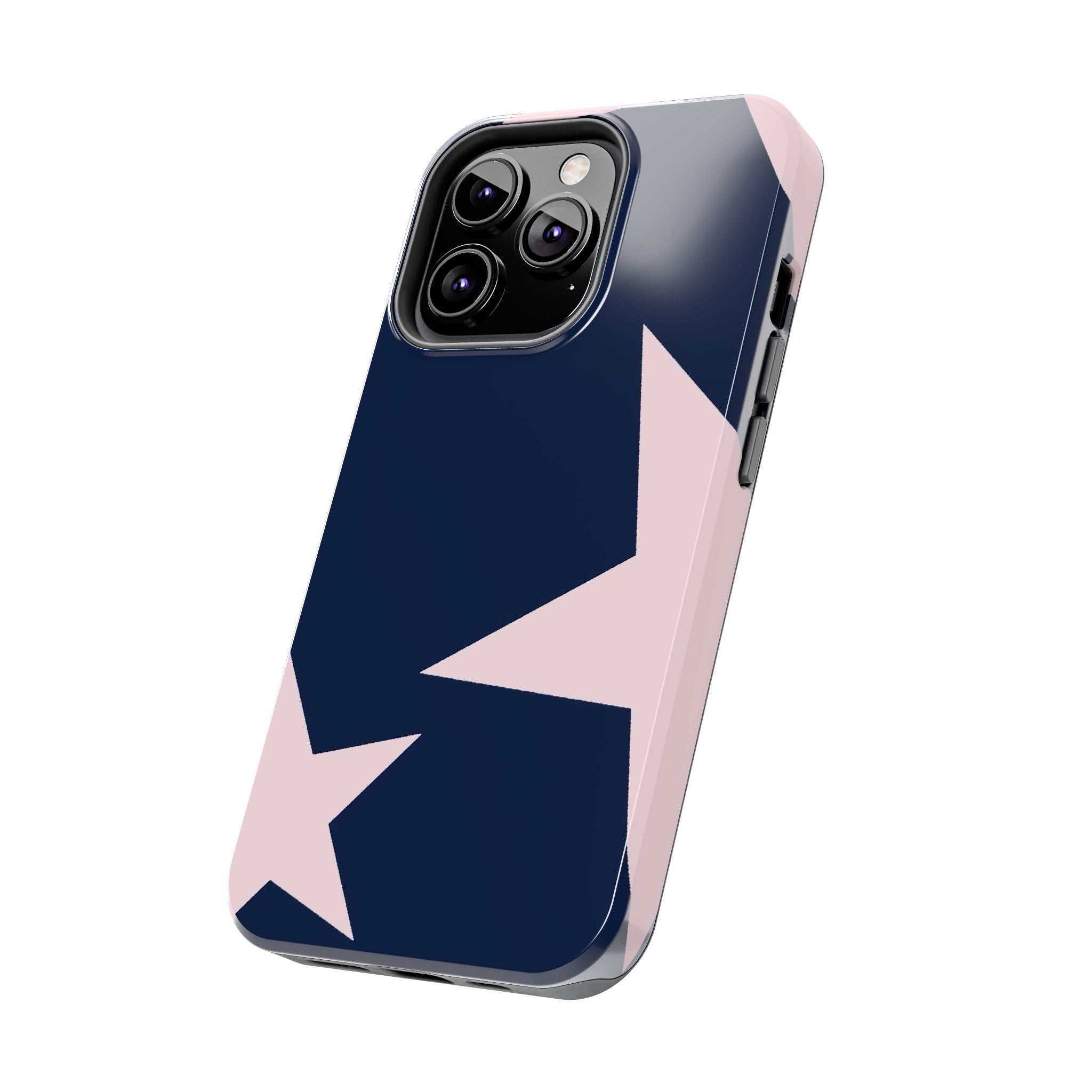 Navy Light Pink Stars Phone Case