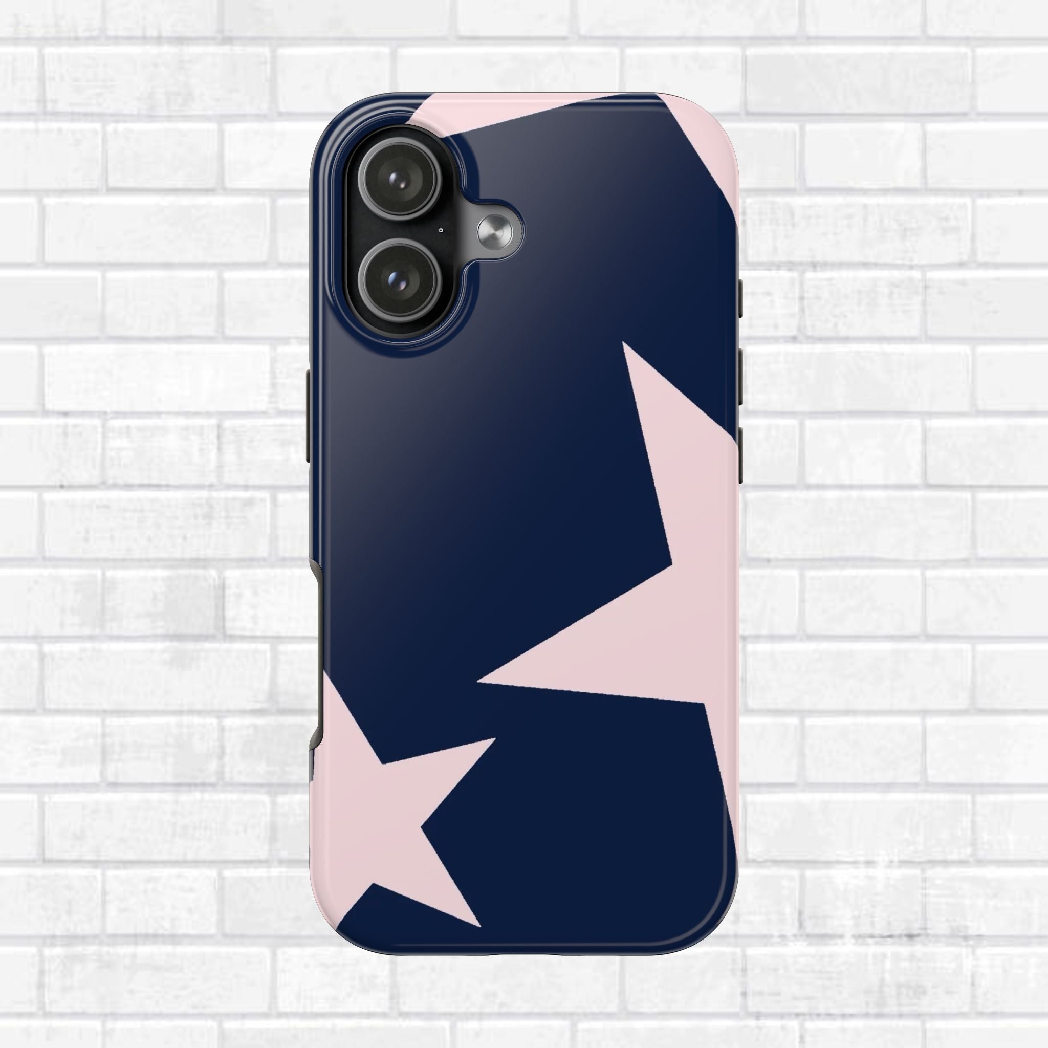 Navy Light Pink Stars Phone Case