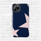 Navy Light Pink Stars Phone Case