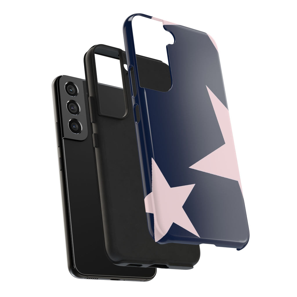 Navy Light Pink Stars Phone Case