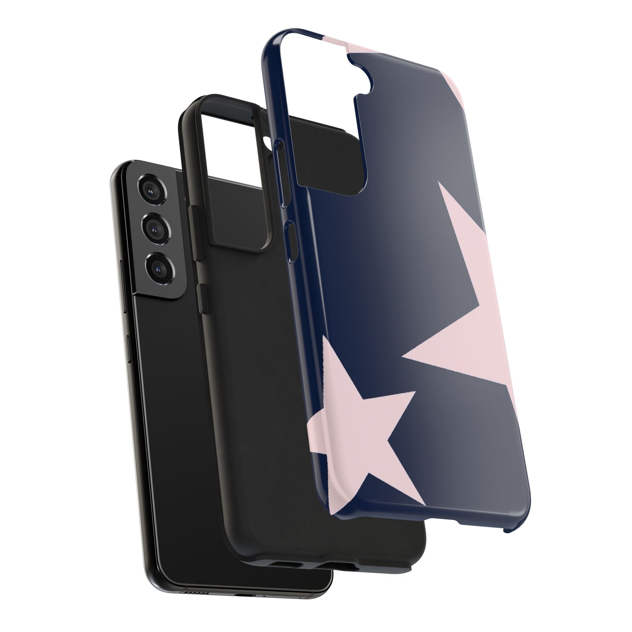 Navy Light Pink Stars Phone Case