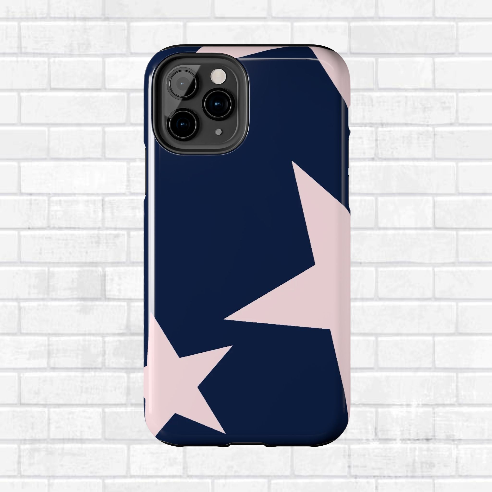Navy Light Pink Stars Phone Case
