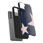 Navy Light Pink Stars Phone Case