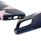 Navy Light Pink Stars Phone Case