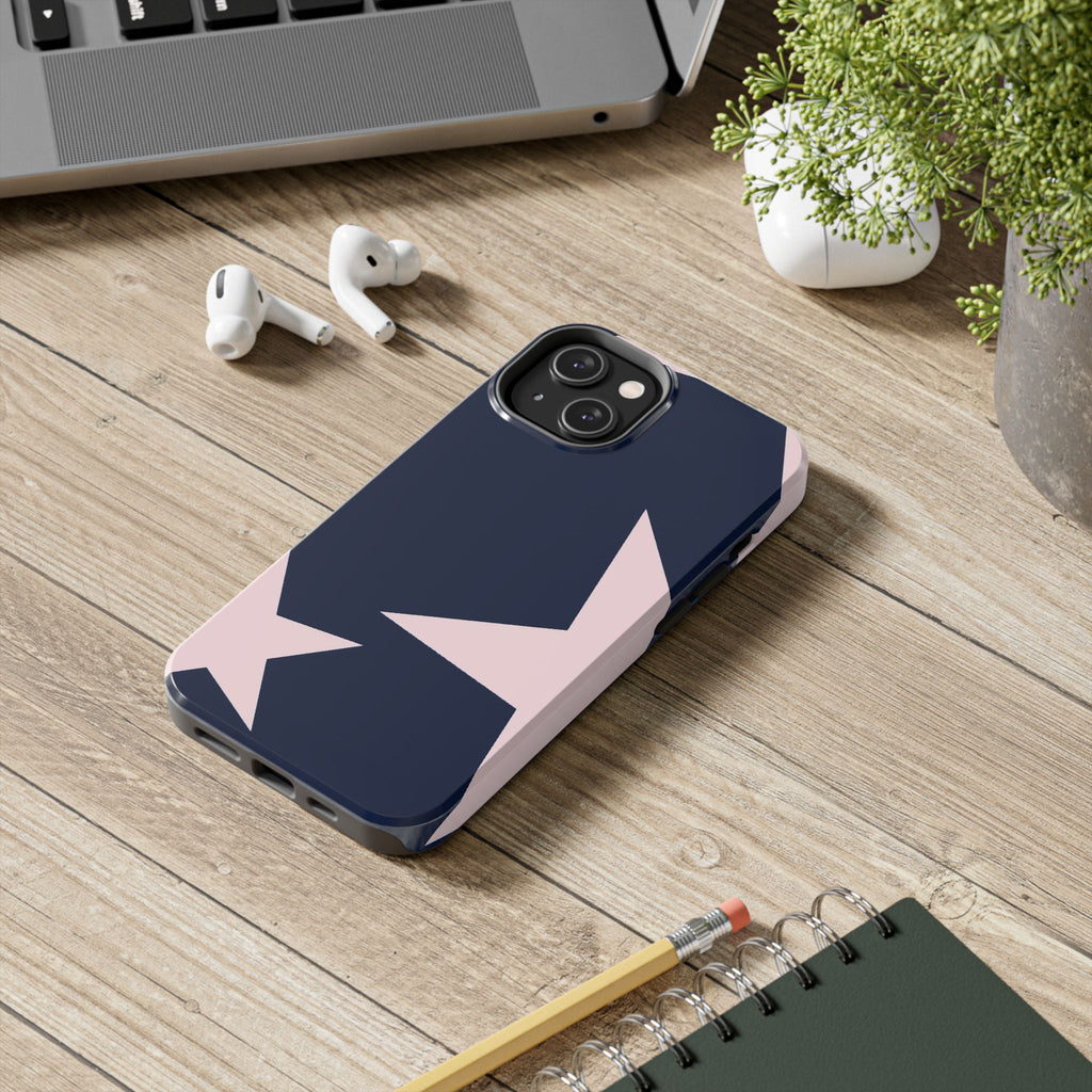 Navy Light Pink Stars Phone Case