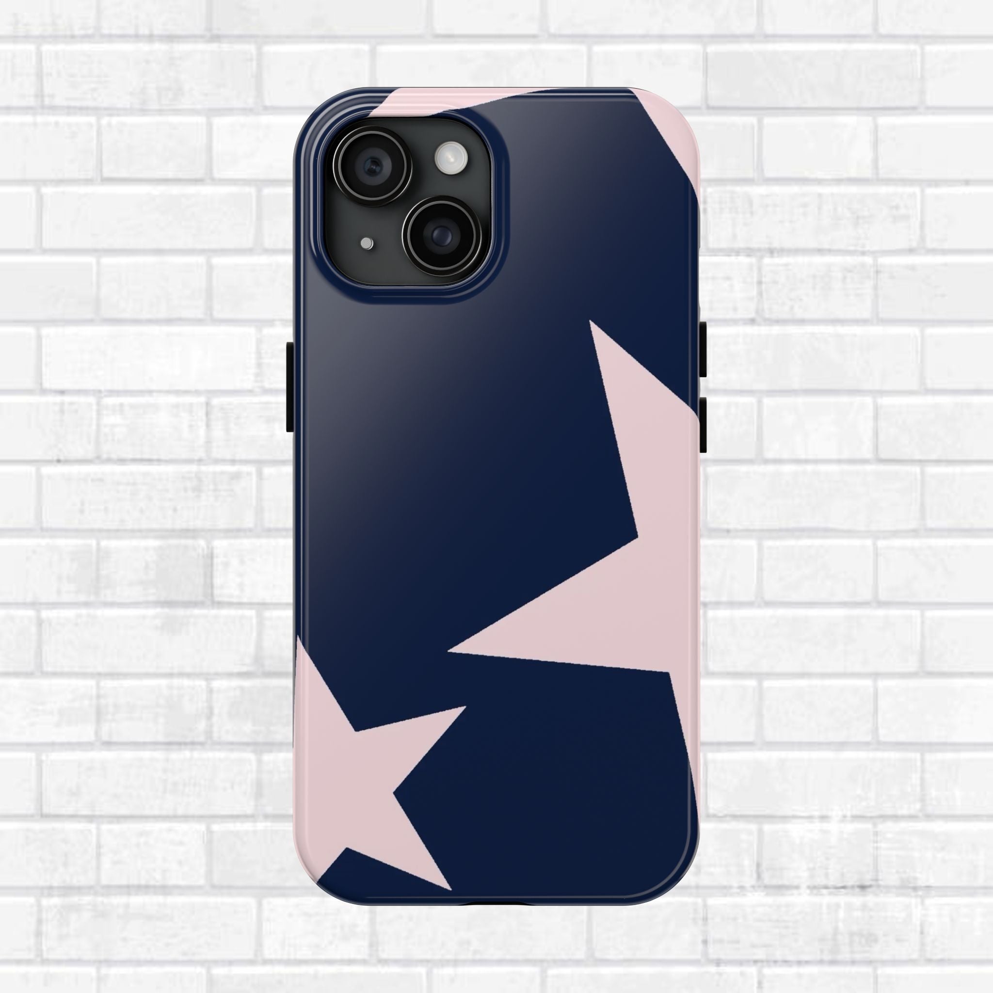 Navy Light Pink Stars Phone Case