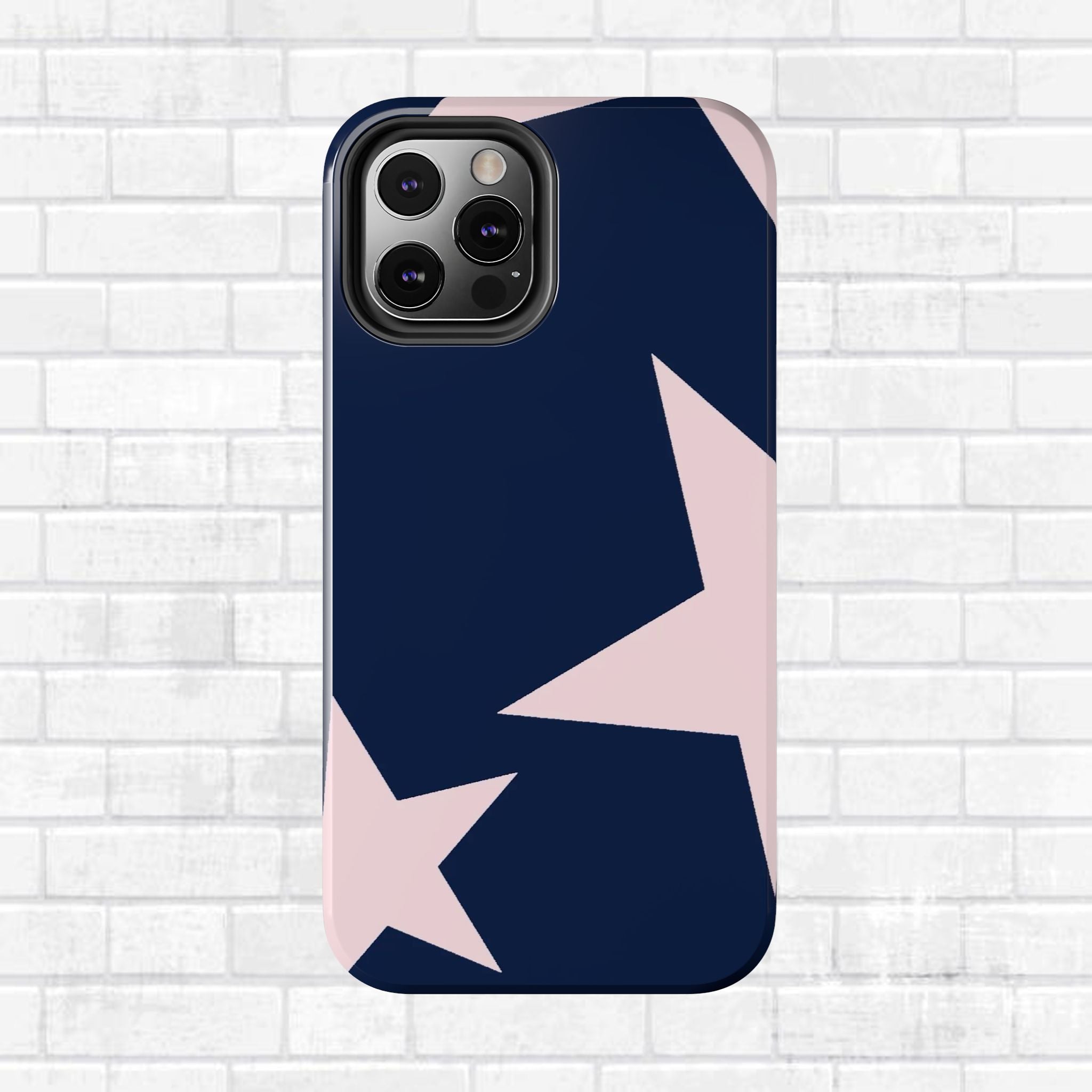 Navy Light Pink Stars Phone Case