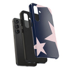 Navy Light Pink Stars Phone Case