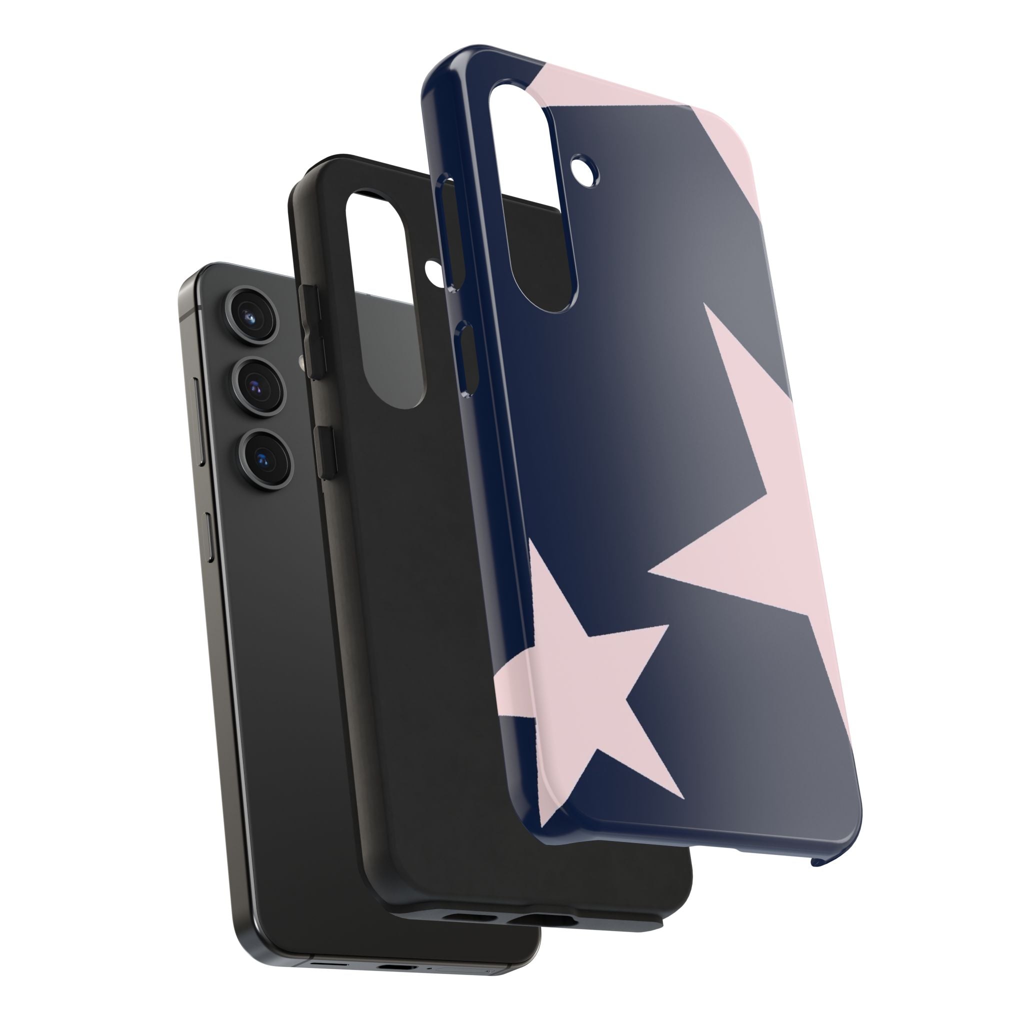 Navy Light Pink Stars Phone Case