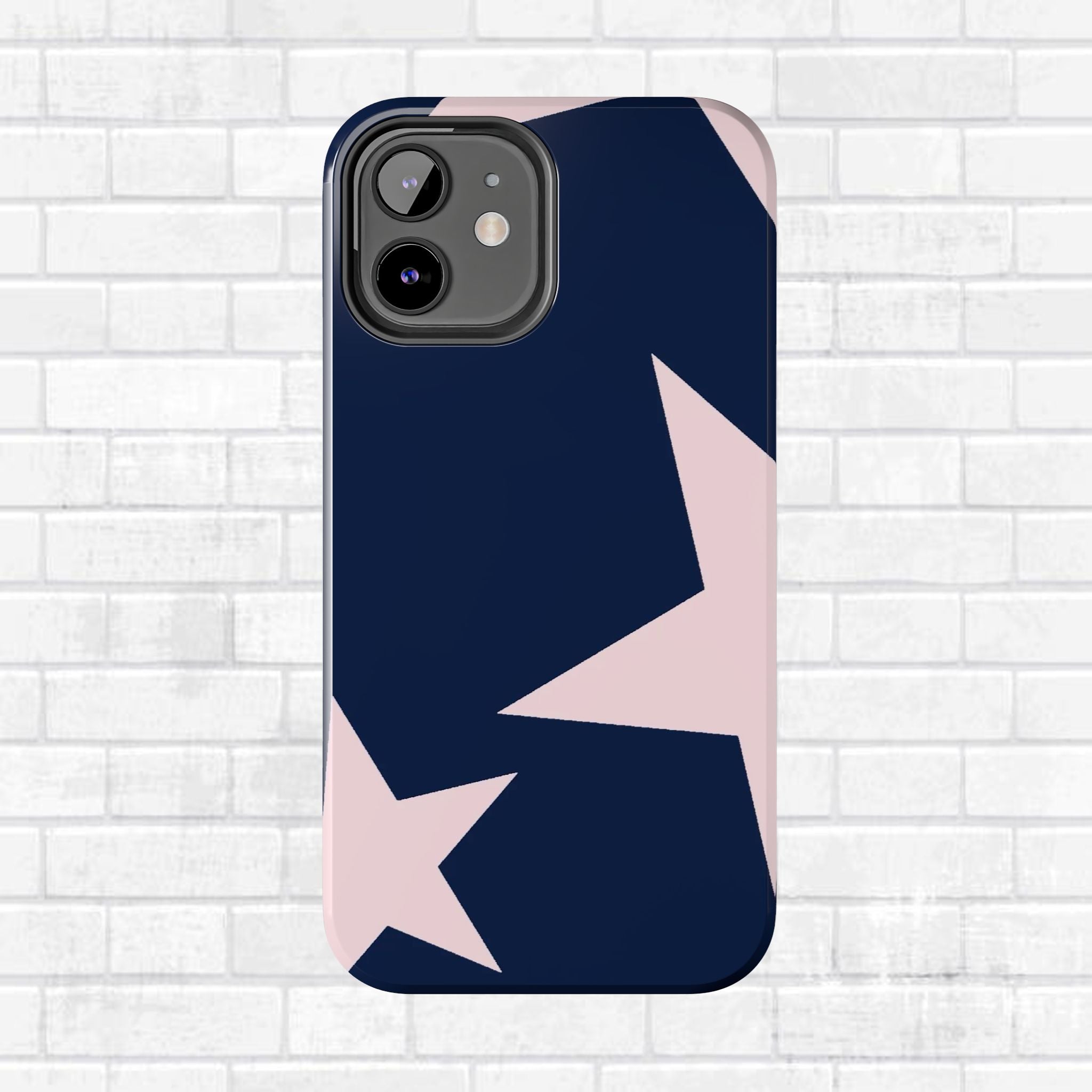 Navy Light Pink Stars Phone Case