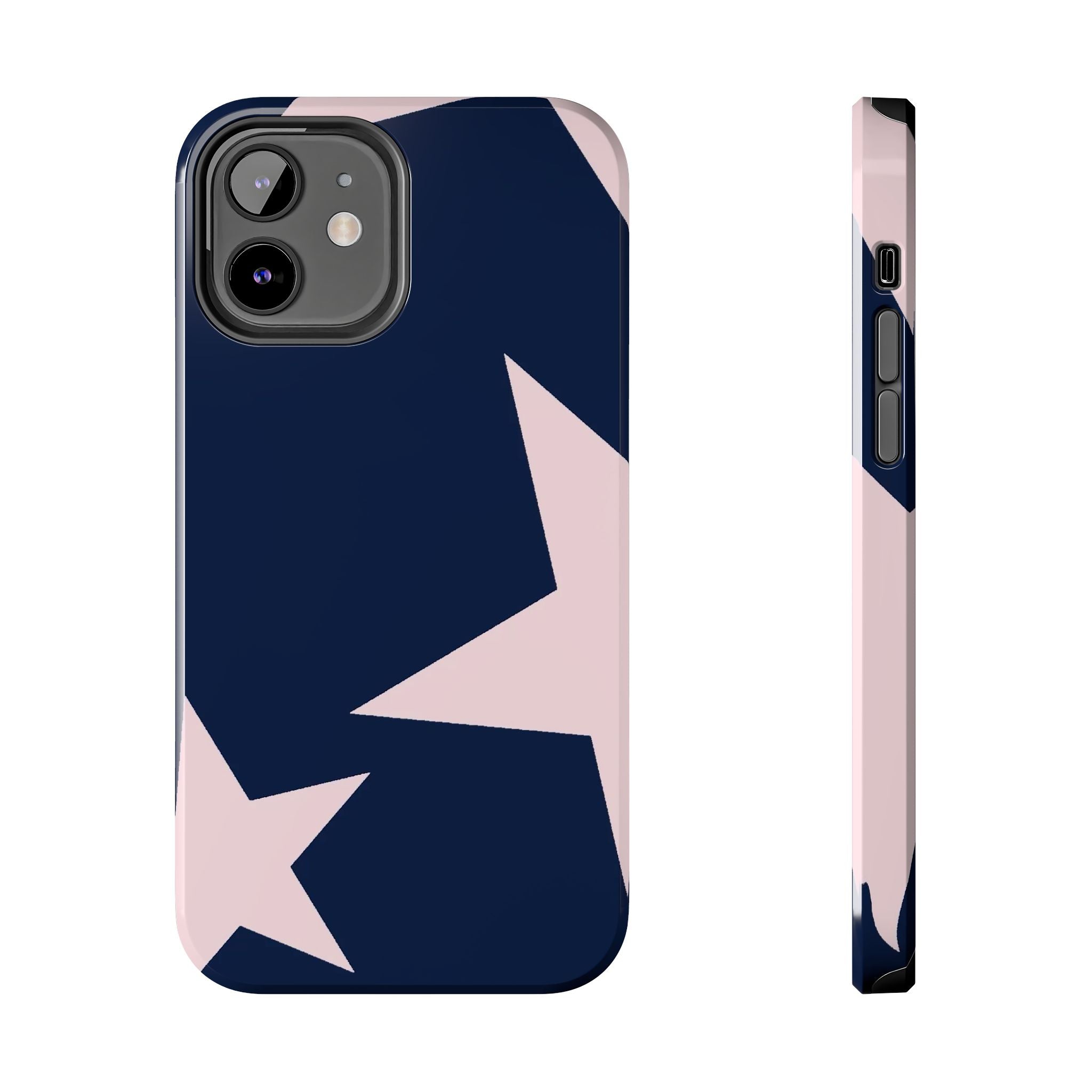 Navy Light Pink Stars Phone Case