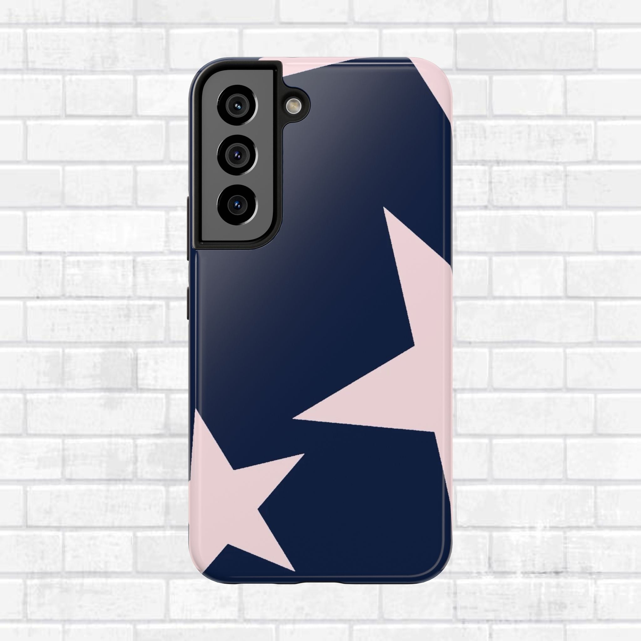 Navy Light Pink Stars Phone Case